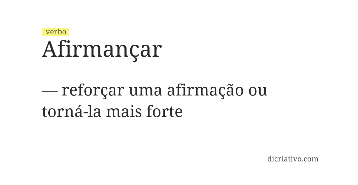 Significado de afirmançar