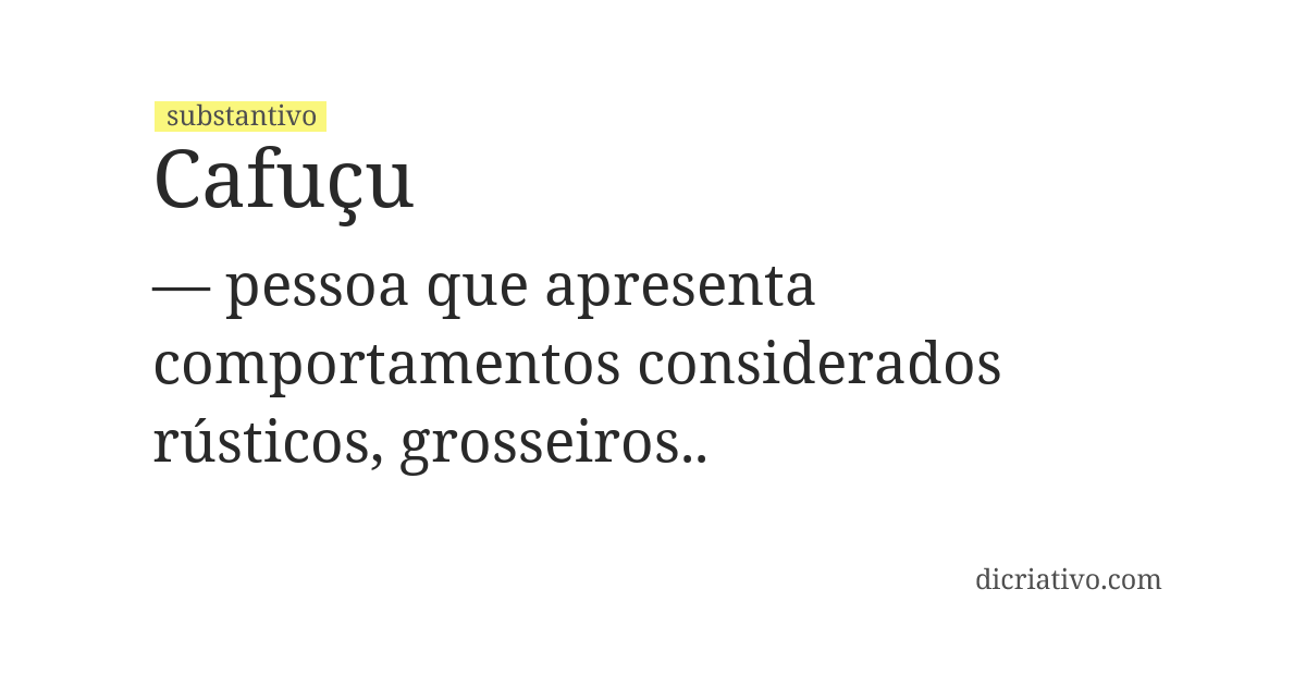 Significado de cafuçu