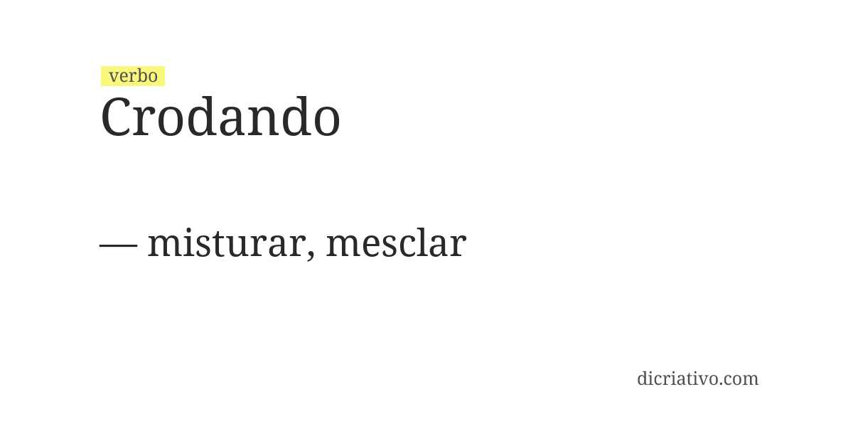 Significado de crodando
