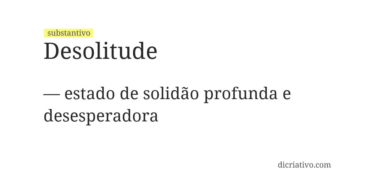 Significado de desolitude
