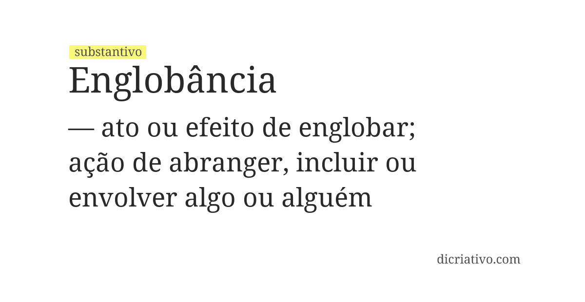 Significado de englobância