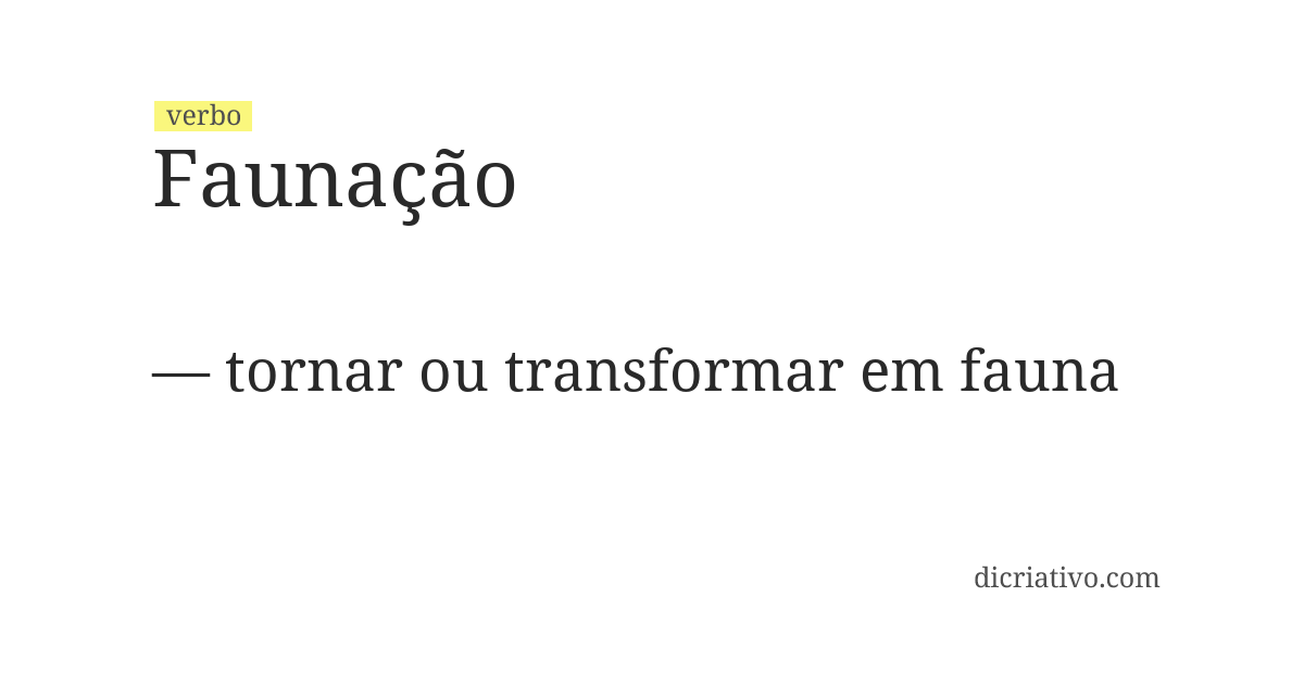 Significado de faunação
