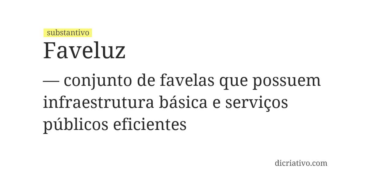 Significado de faveluz