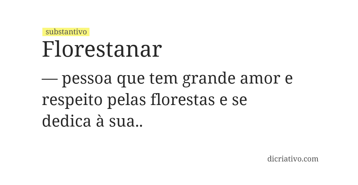 Significado de florestanar