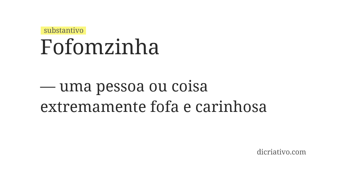 Significado de fofomzinha