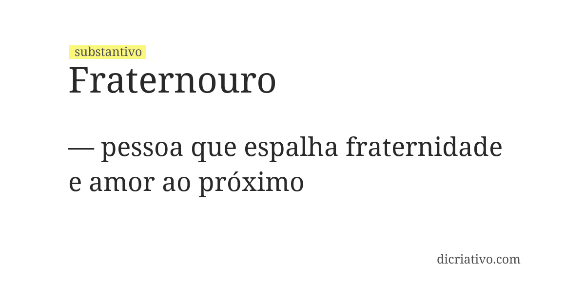 Significado de fraternouro