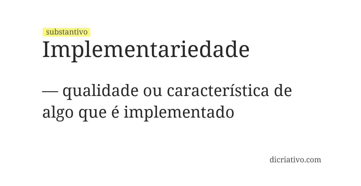 Significado de implementariedade