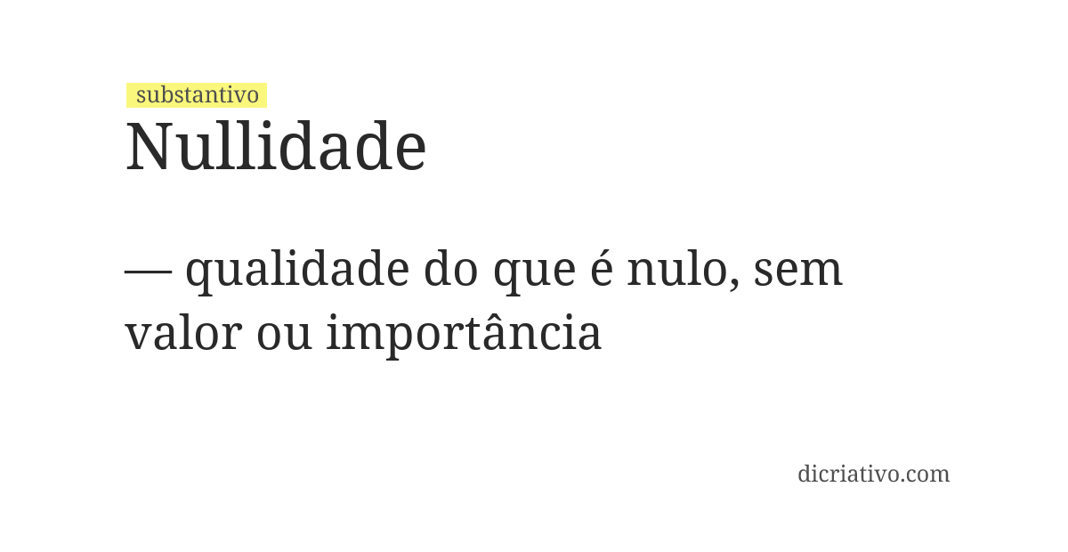 Significado de nullidade
