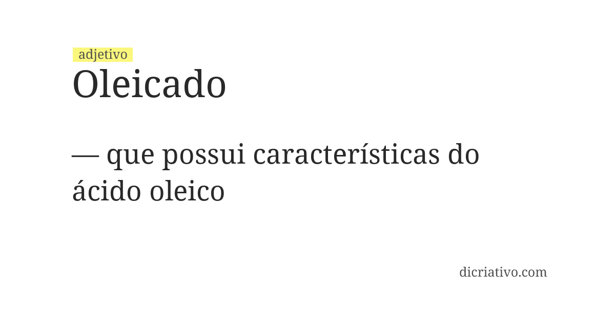 Significado de oleicado