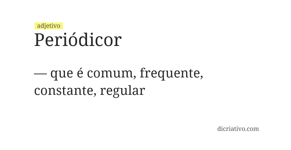 Significado de periódicor