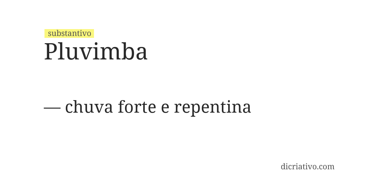 Significado de pluvimba