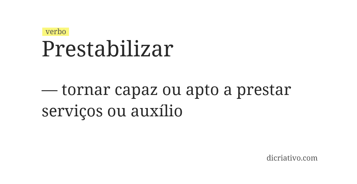 Significado de prestabilizar