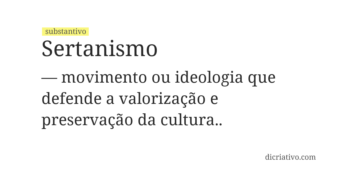 Significado de sertanismo