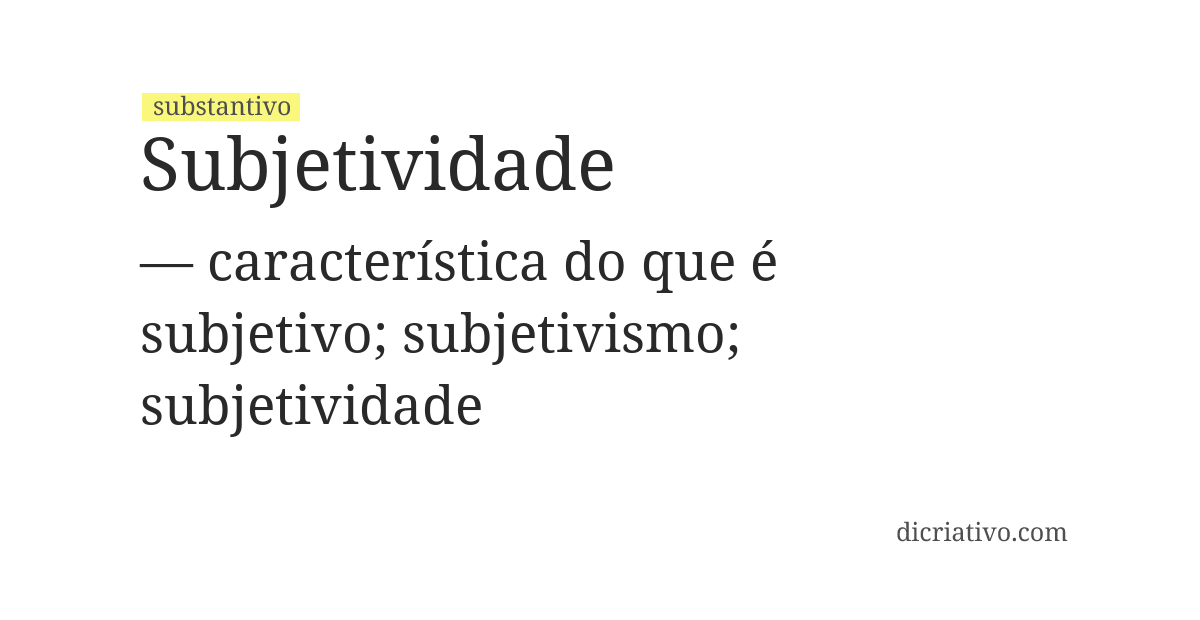 Significado de subjetividade