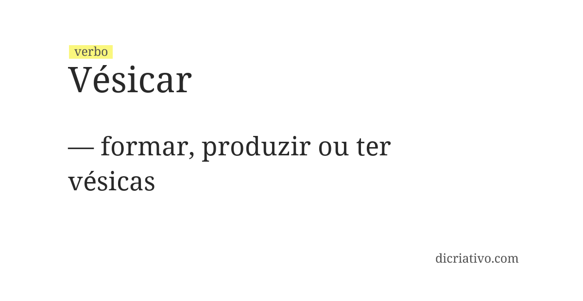 Significado de vésicar