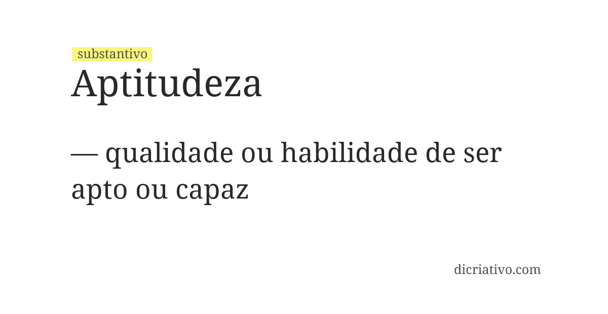 Significado de aptitudeza