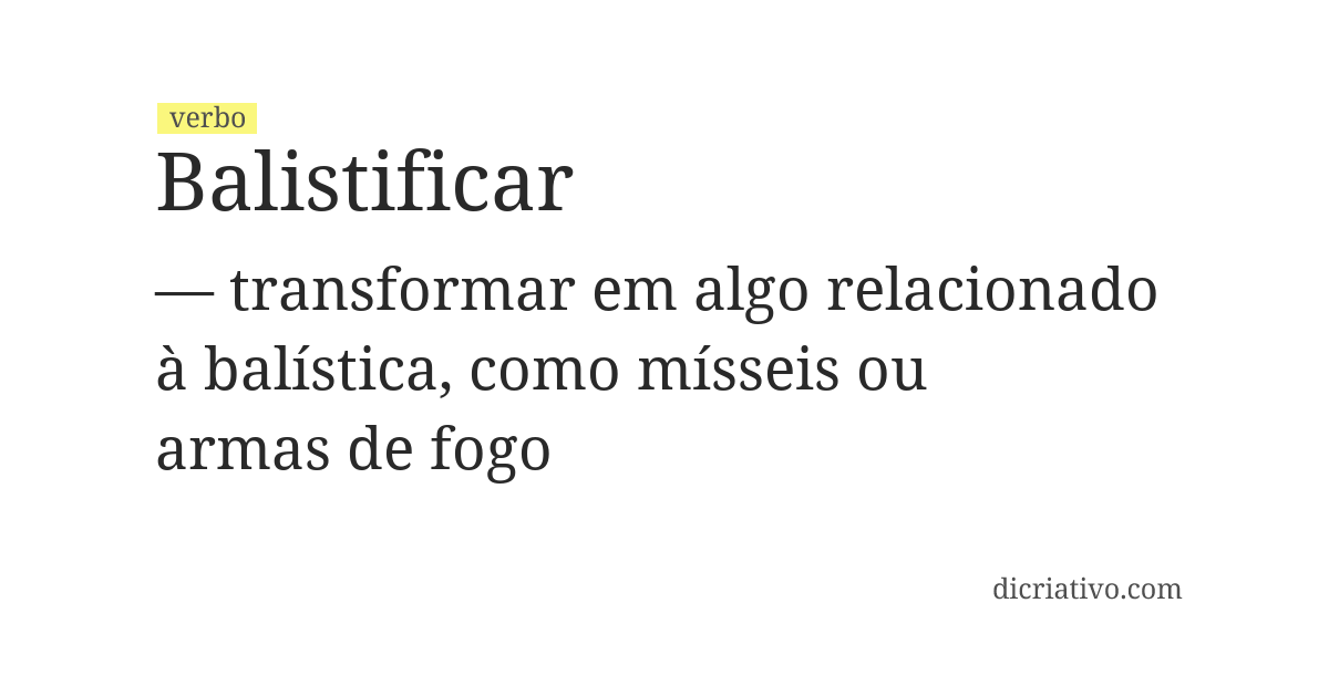 Significado de balistificar