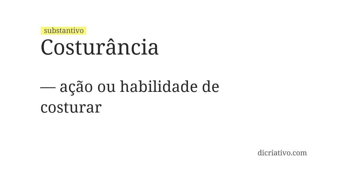 Significado de costurância