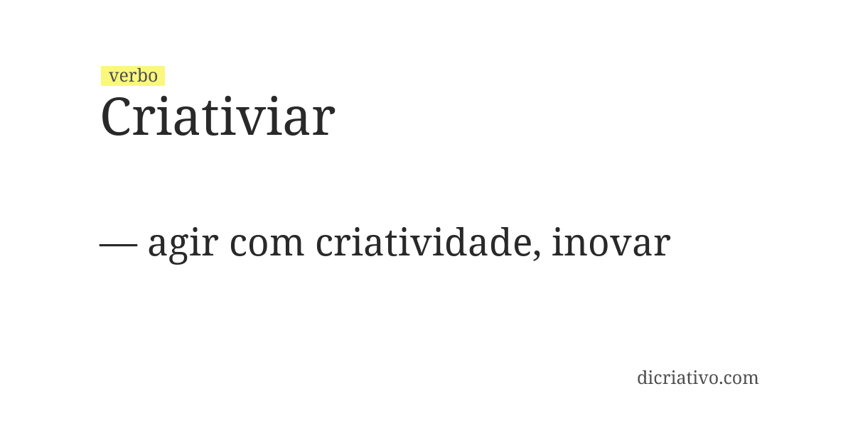 Significado de criativiar