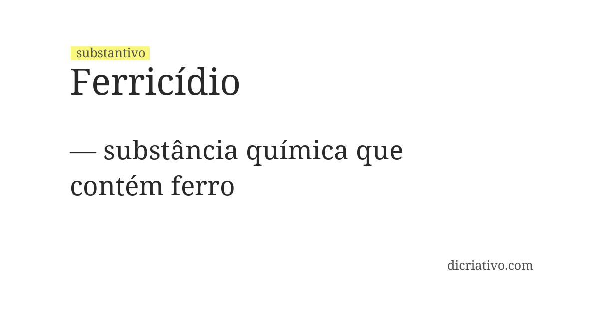 Significado de ferricídio
