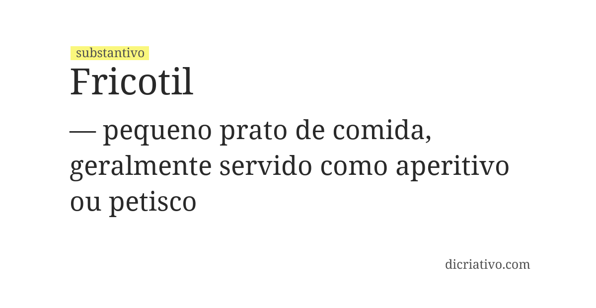 Significado de fricotil