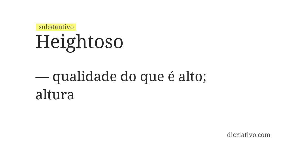 Significado de heightoso