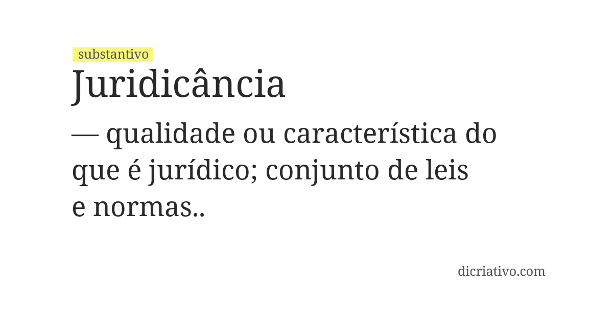 Significado de juridicância