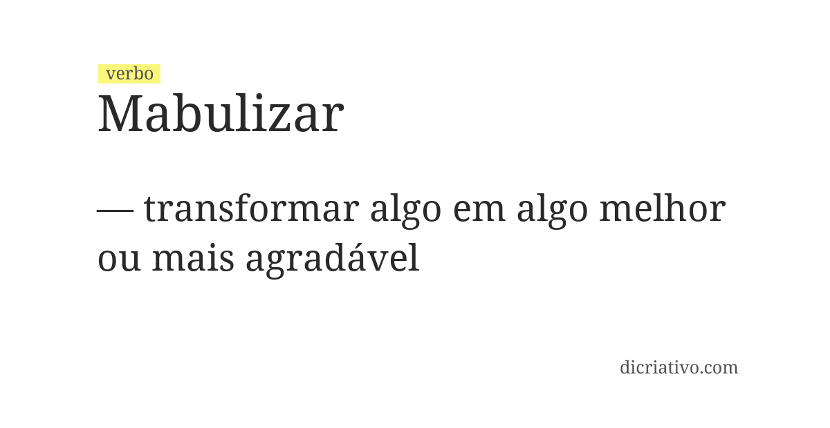 Significado de mabulizar