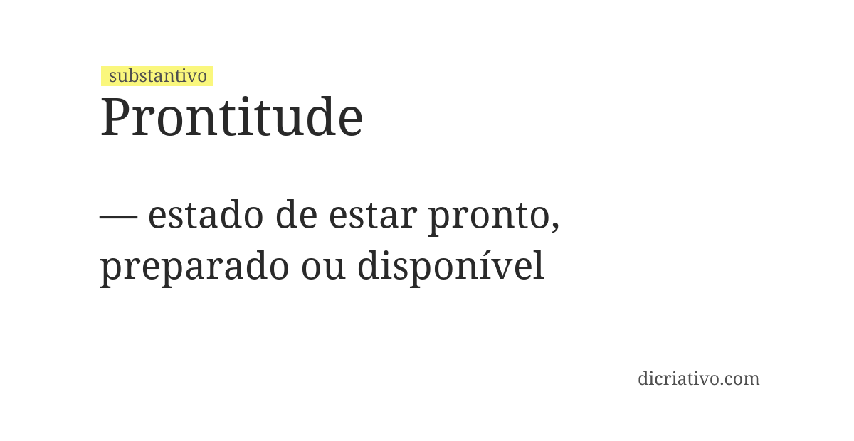 Significado de prontitude