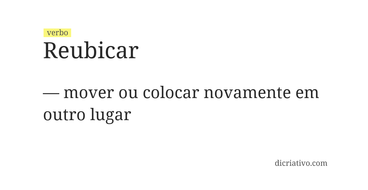 Significado de reubicar