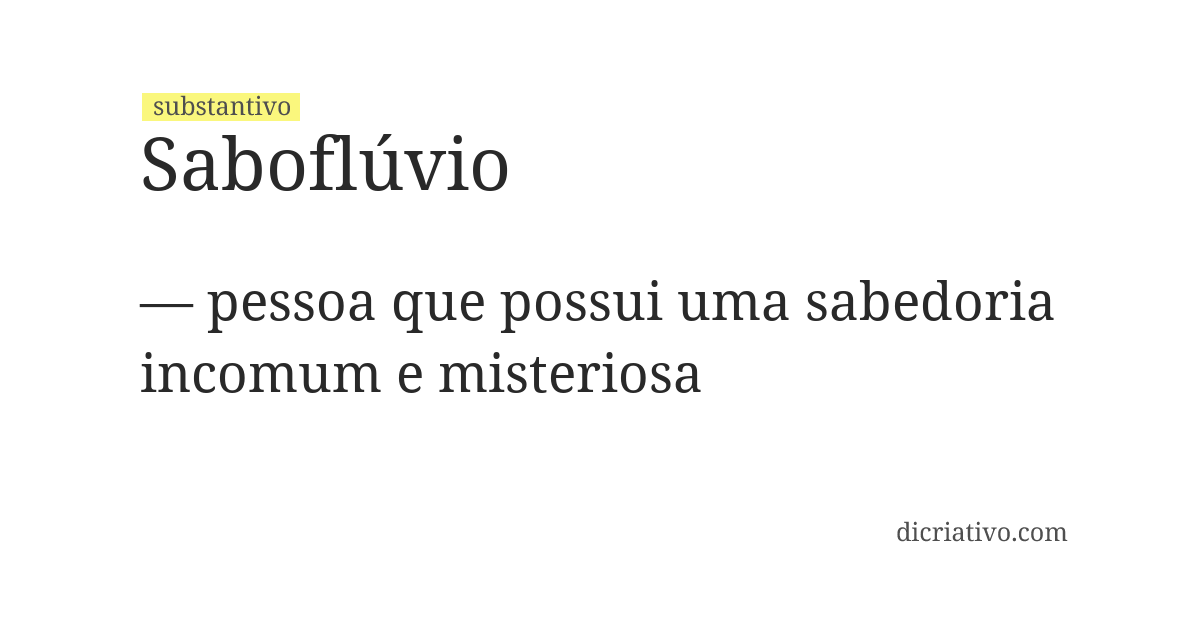 Significado de saboflúvio