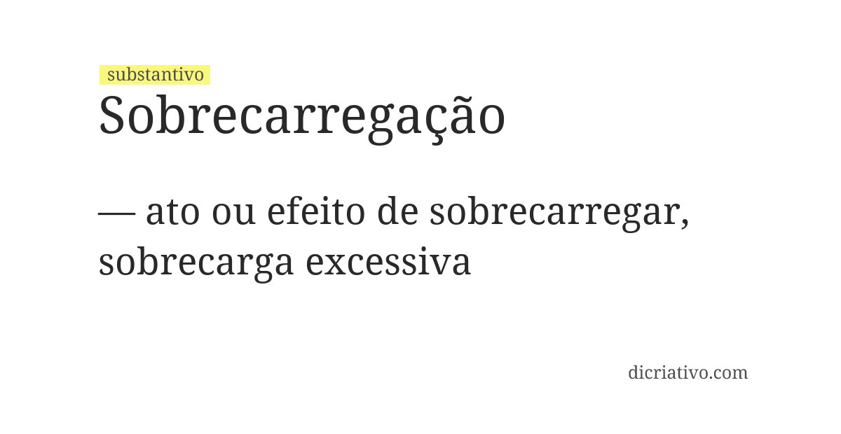 Significado de sobrecarregação