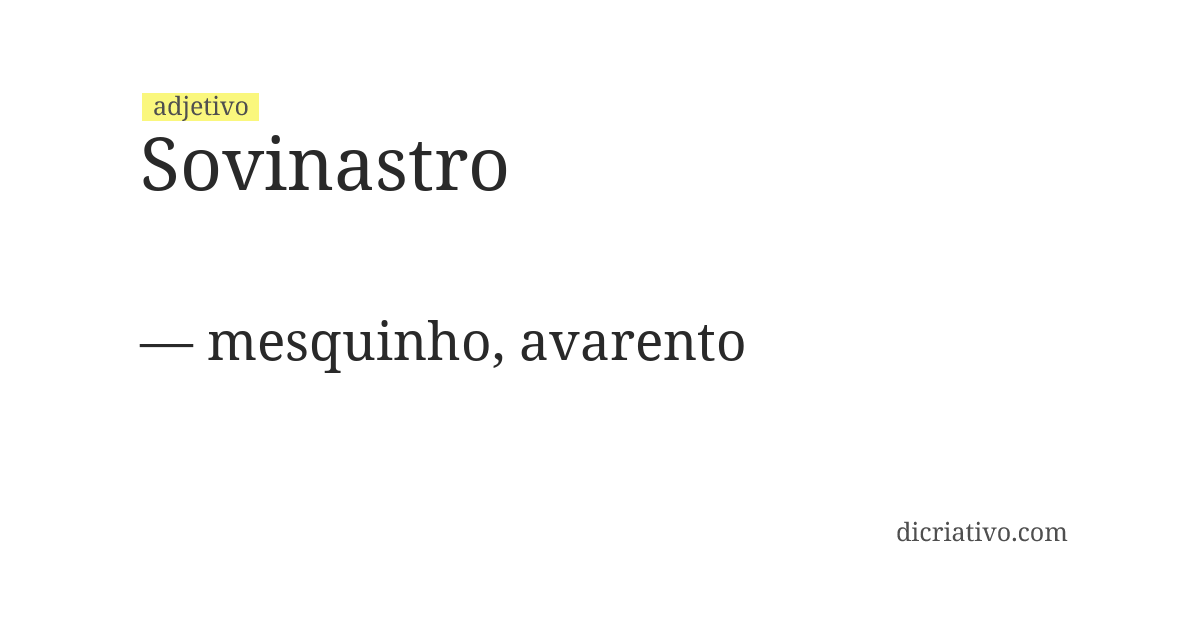 Significado de sovinastro
