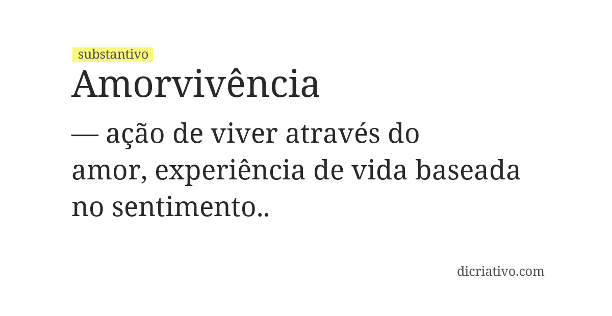 Significado de amorvivência