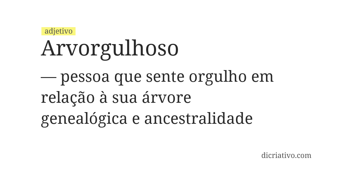 Significado de arvorgulhoso
