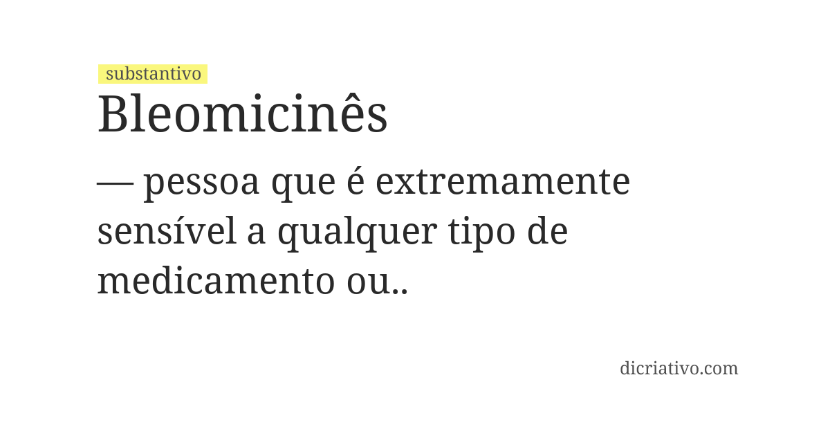 Significado de bleomicinês