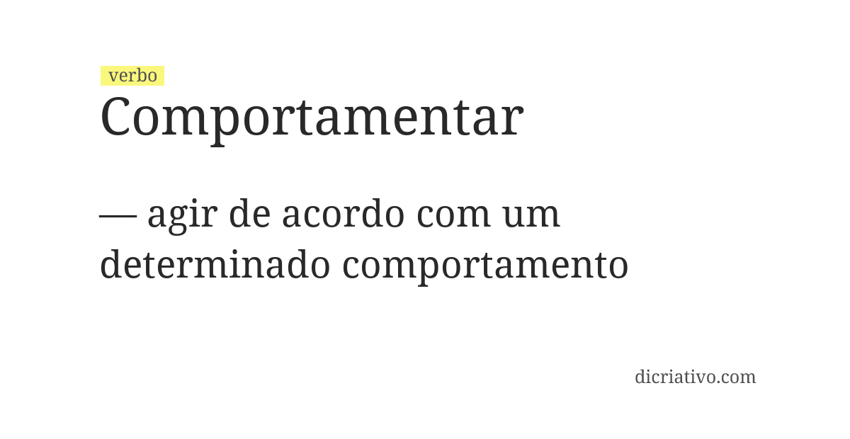 Significado de comportamentar