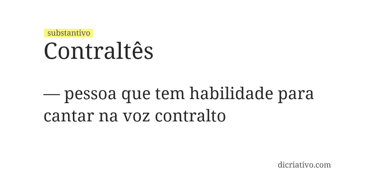 Significado de contraltês
