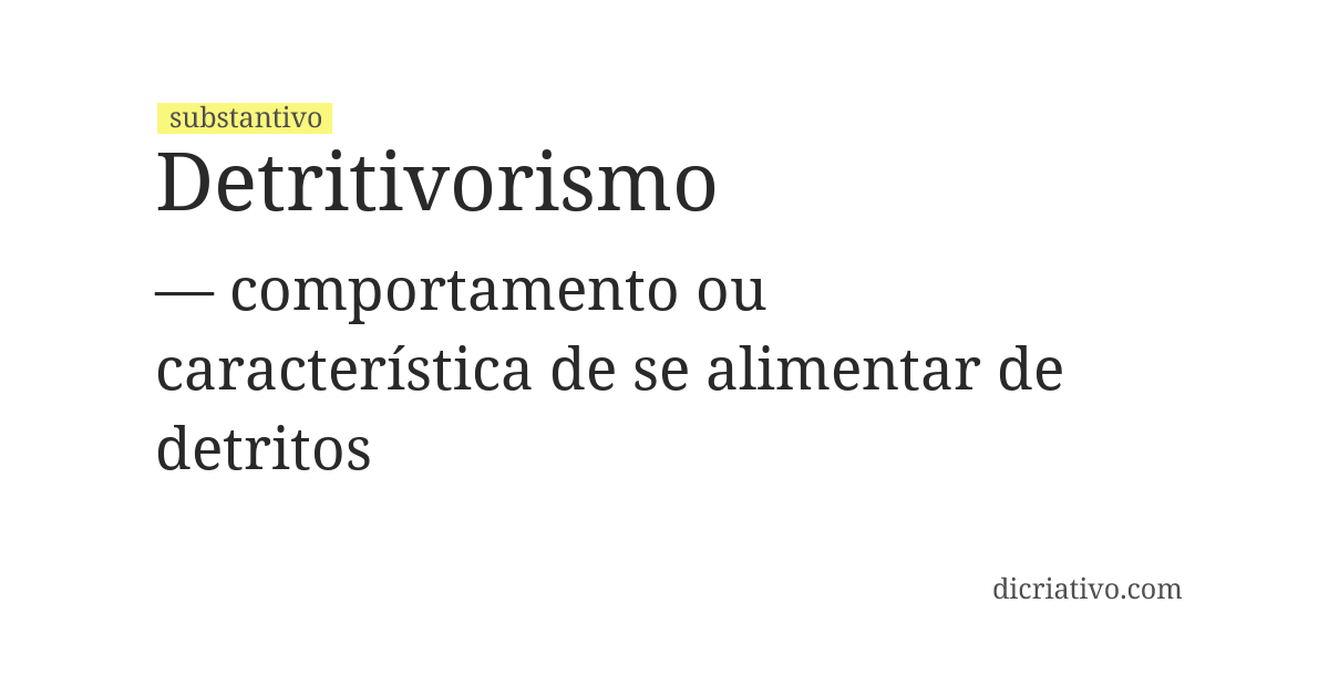 Significado de detritivorismo
