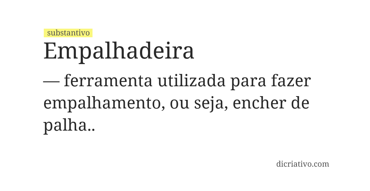 Significado de empalhadeira