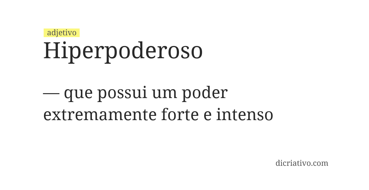 Significado de hiperpoderoso