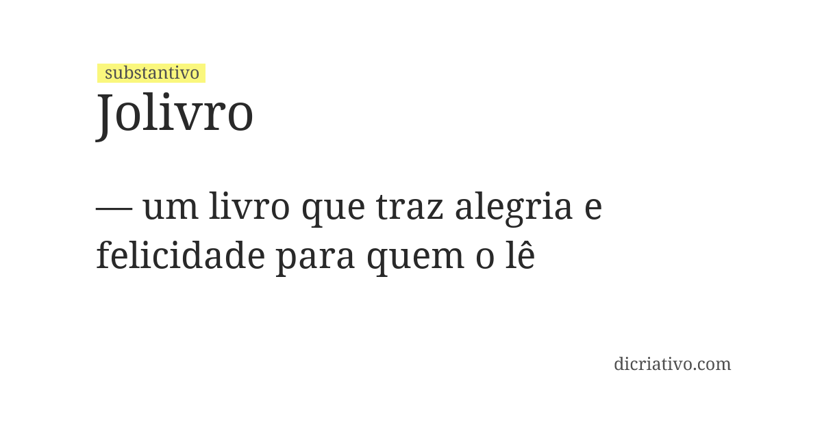 Significado de jolivro