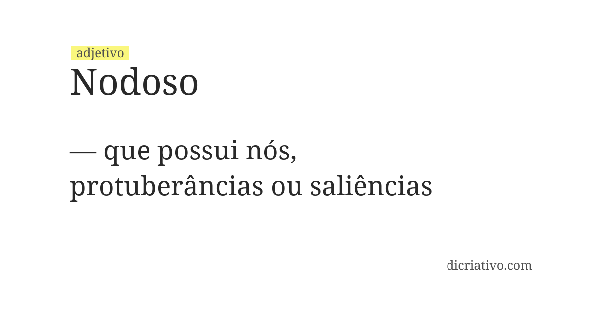 Significado de nodoso