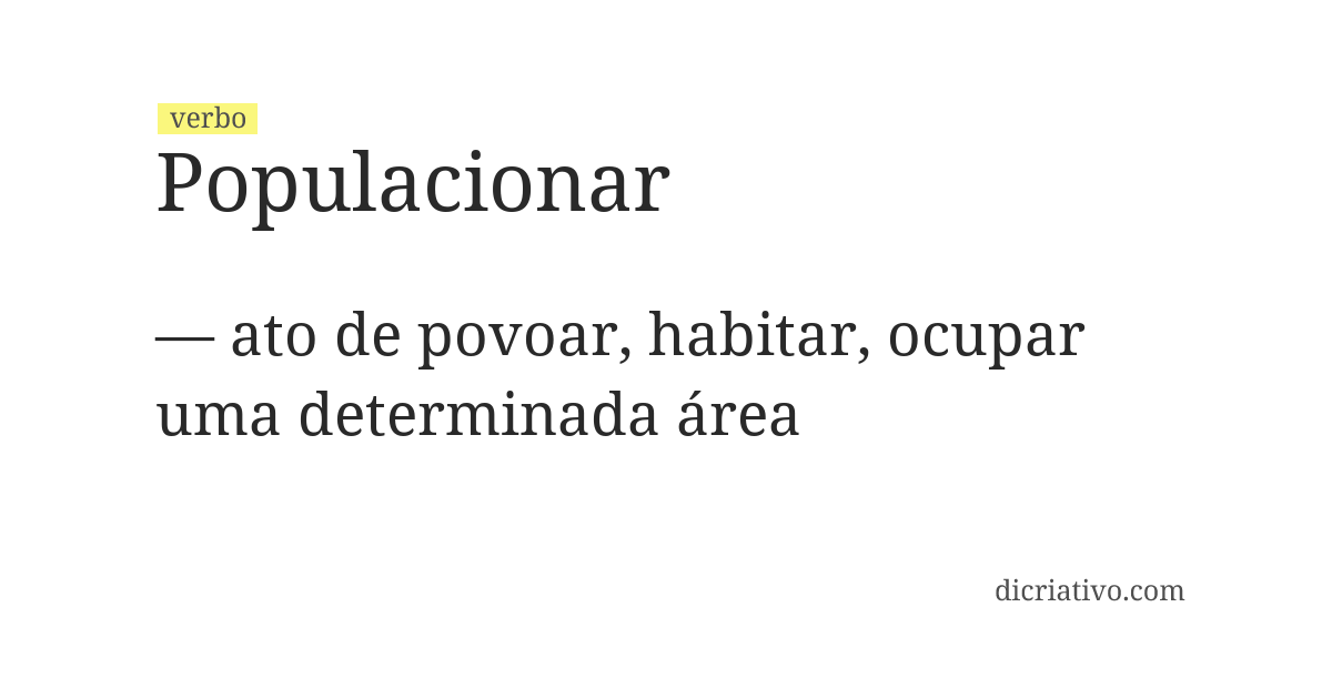 Significado de populacionar