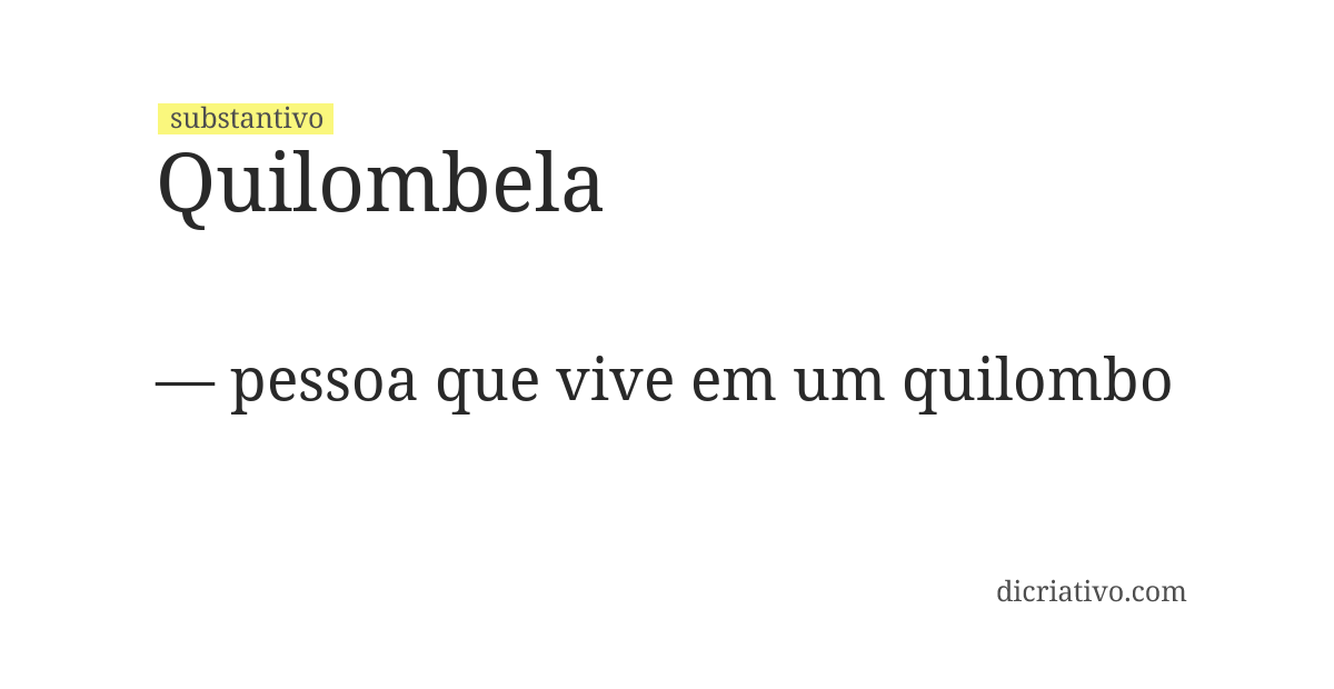 Significado de quilombela