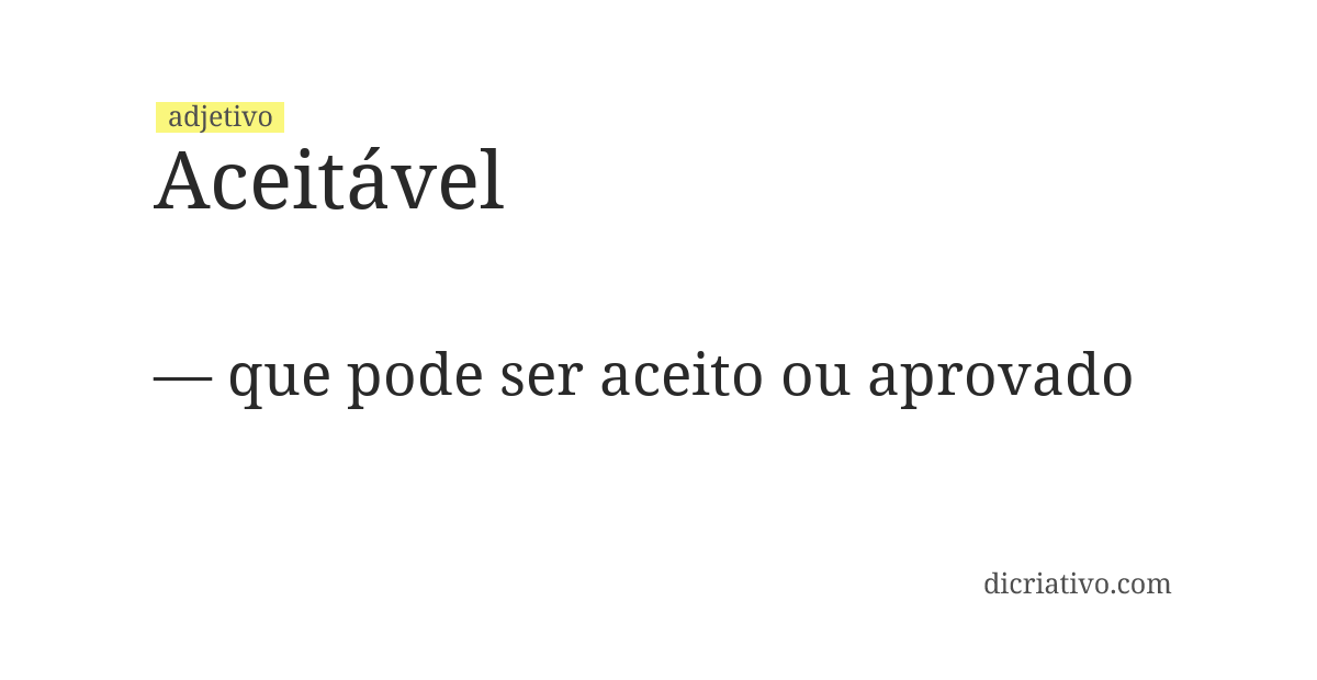 Significado de aceitável