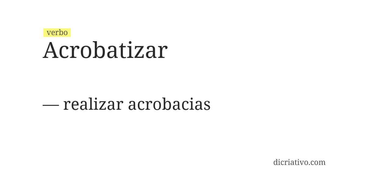 Significado de acrobatizar