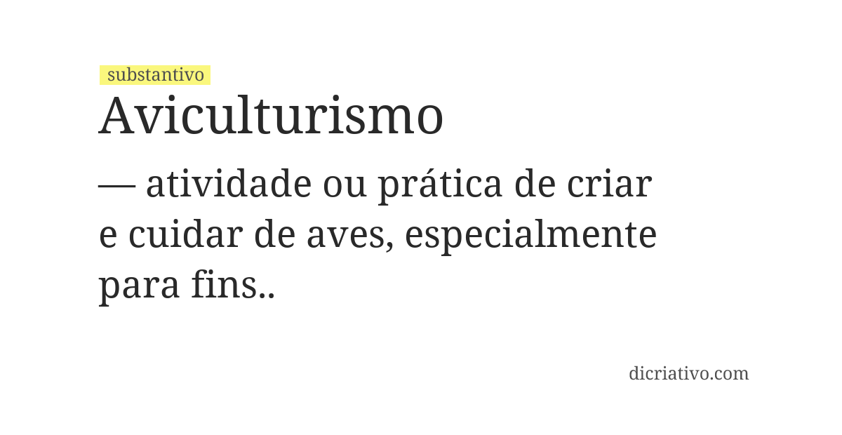 Significado de aviculturismo