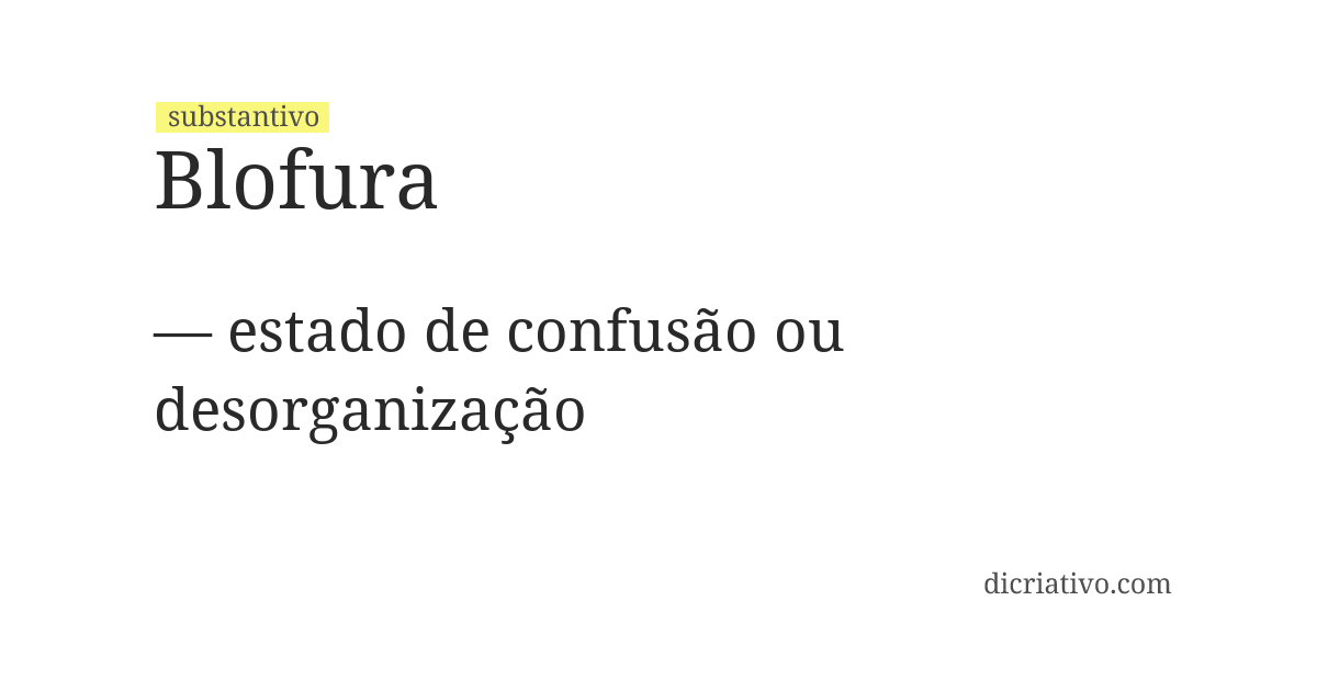 Significado de blofura