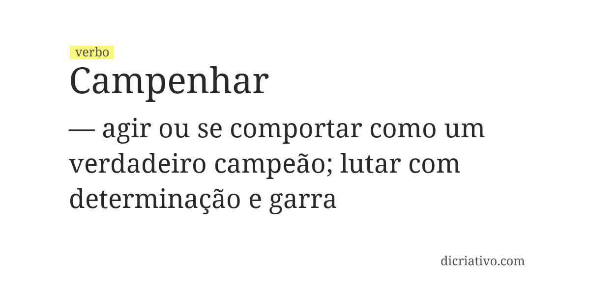Significado de campenhar